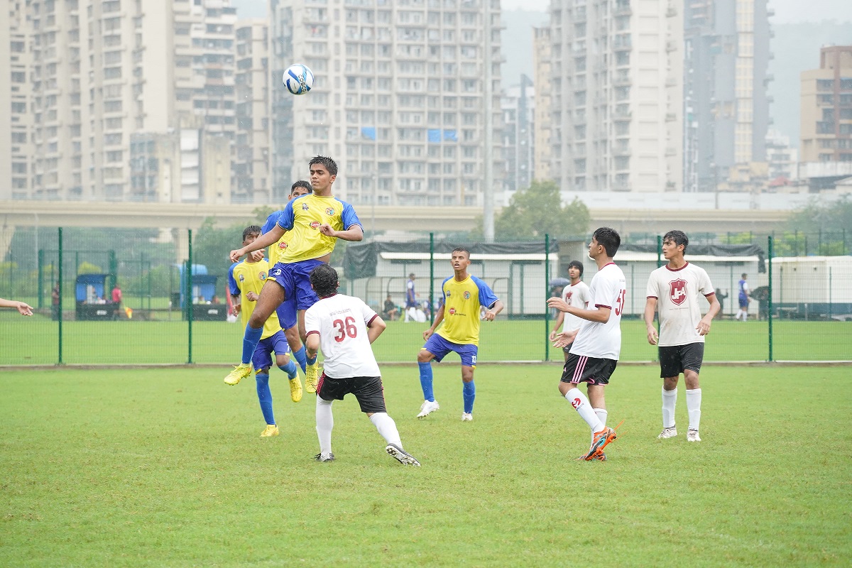 Football class at St. John the Baptist High School Thane West – practice drills in progress